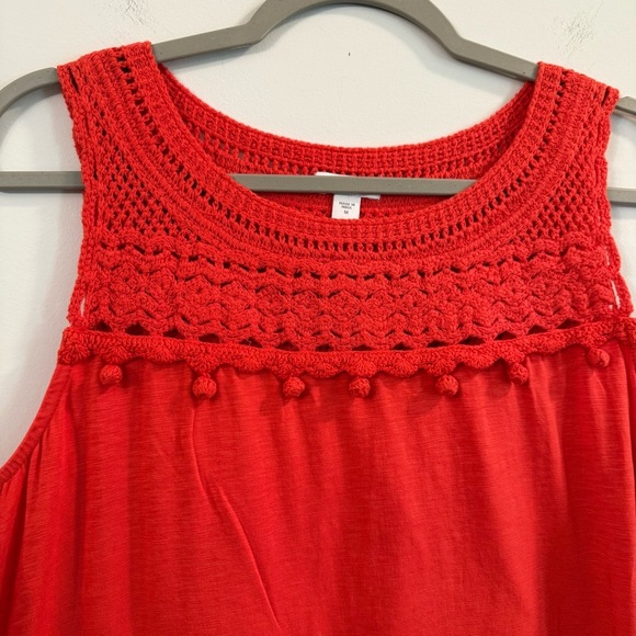 Women’s J. Jill Red Orange Sleeveless Tank Top size medium M - Picture 2 of 4